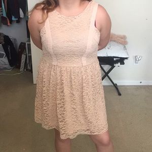 pink lace dress